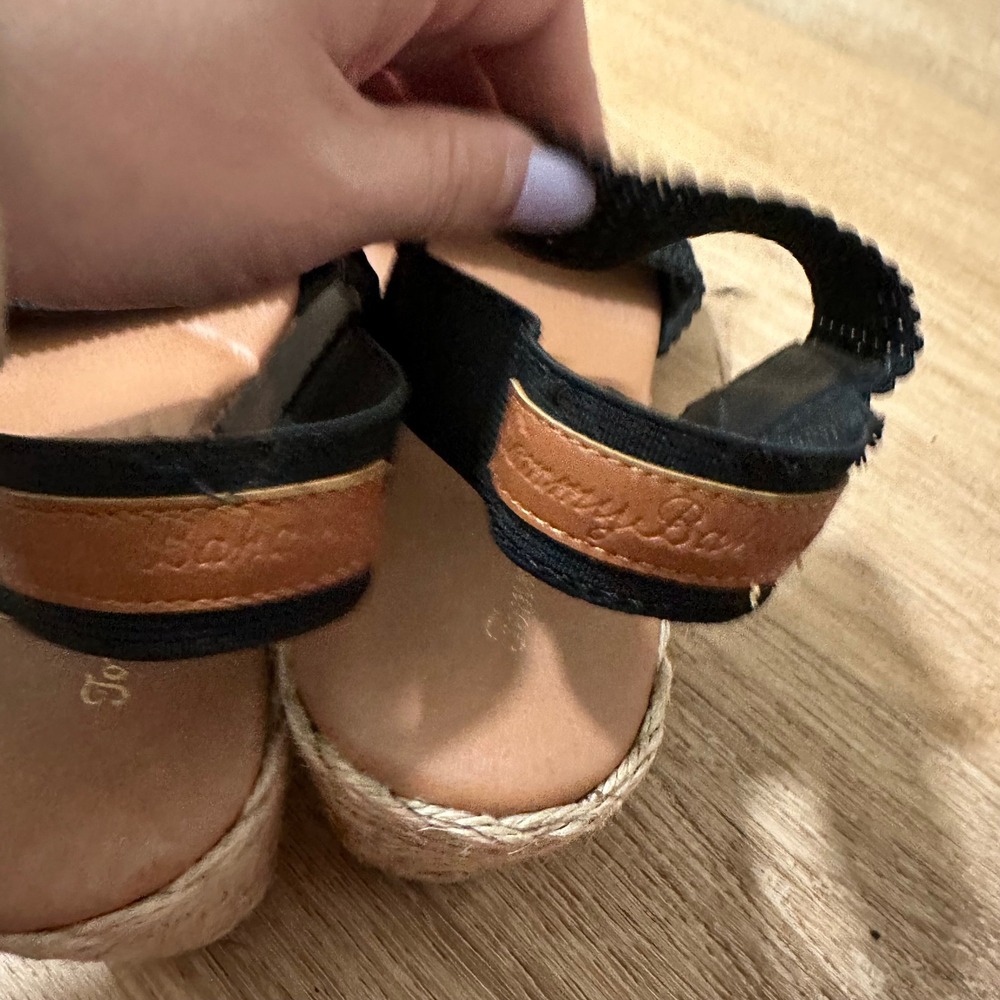 Tommy Bahama | Woman's Sakura Black Crochet Espadrille Wedge Sandals, Size 8M - Picture 6 of 7
